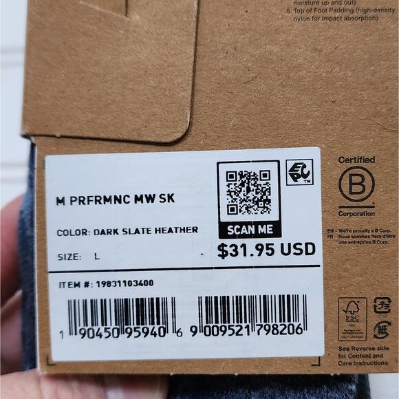 NWT Burton Men's Performance Midweight Merino Wool Socks-L (10.5-13.5) - Picture 6 of 6